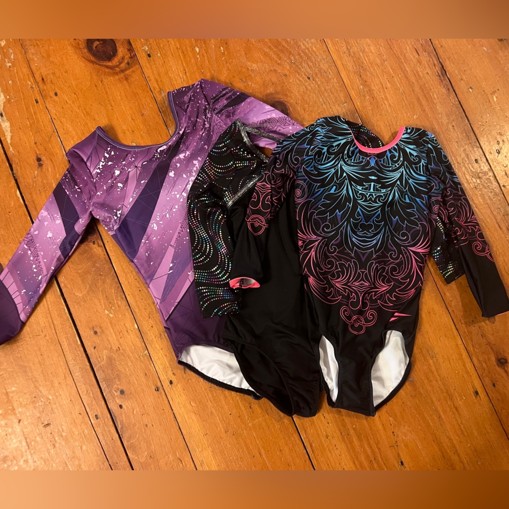 3 gymnastic leotards